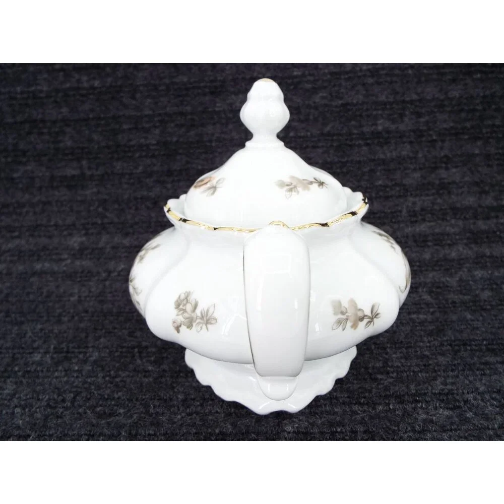 Johann Haviland Sepia Rose Creamer Sugar Bowl Set Bavaria Germany